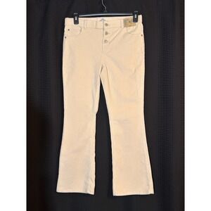 NWT  There Abouts JC Penny's Women's Flare Wide Wale Corduroy Cream Pant 34x 29
